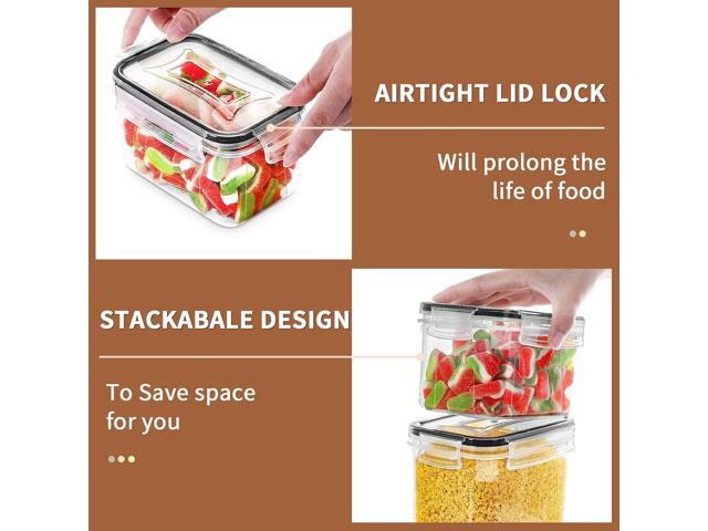 PRAKI Airtight Food Storage Containers Set, 16 Pcs BPA Free Plastic Dry Food Canisters for Kitchen Pantry Organization and Storage Ideal for...