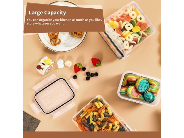 PRAKI Airtight Food Storage Containers Set, 16 Pcs BPA Free Plastic Dry Food Canisters for Kitchen Pantry Organization and Storage Ideal for...