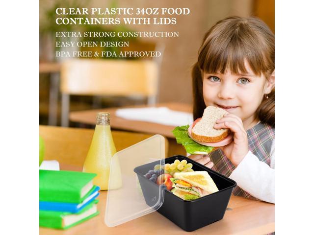 Meal Prep Containers 50Pack - 34oz Food Storage Containers with Lids, Reusable Food Prep Containers, Disposable To Go food Containers for Takeout,...