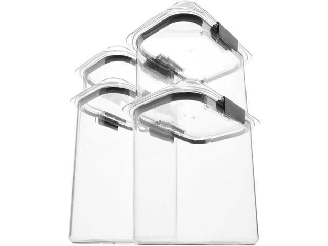 Rubbermaid Brilliance Pantry Food Storage Containers, Set of 4 (8 Pieces), BPA-Free, Clear, Airtight