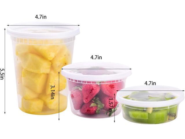 TashiBox [8 oz,16oz,32oz,48Sets,16Sets each size Plastic food storage containers with lids airtight,BPA Free,Microwave/Dishwasher/Freezer Safe
