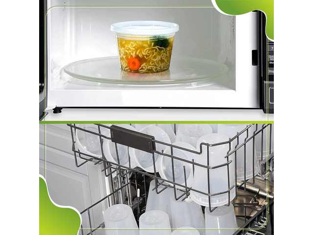 Deli Containers with Leakproof Lids-40 Sets [12sets-8oz, 16sets-16oz, 12sets-32oz] BPA-Free Plastic Microwaveable Clear Food Storage Container...