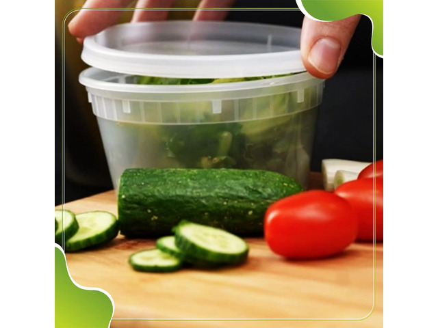 Deli Containers with Leakproof Lids-40 Sets [12sets-8oz, 16sets-16oz, 12sets-32oz] BPA-Free Plastic Microwaveable Clear Food Storage Container...