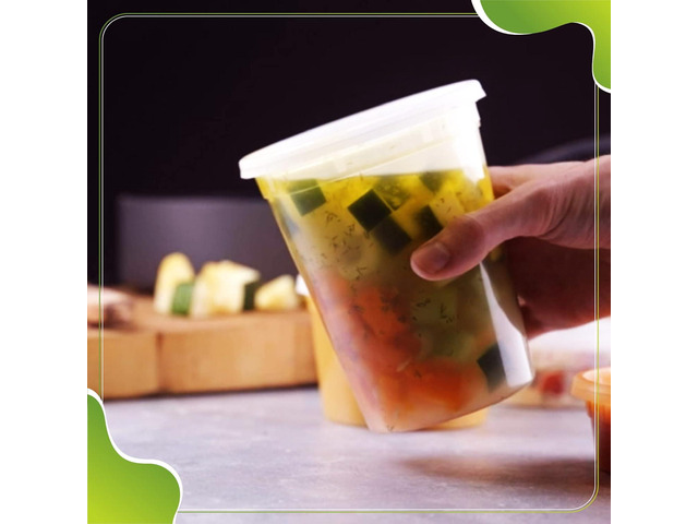 Deli Containers with Leakproof Lids-40 Sets [12sets-8oz, 16sets-16oz, 12sets-32oz] BPA-Free Plastic Microwaveable Clear Food Storage Container...