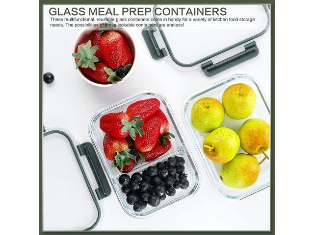 10 Packs 30 oz Glass Meal Prep Containers,Glass Food Storage Containers with Lids,Airtight Glass Lunch Bento Boxes,Microwave,Freezer and...