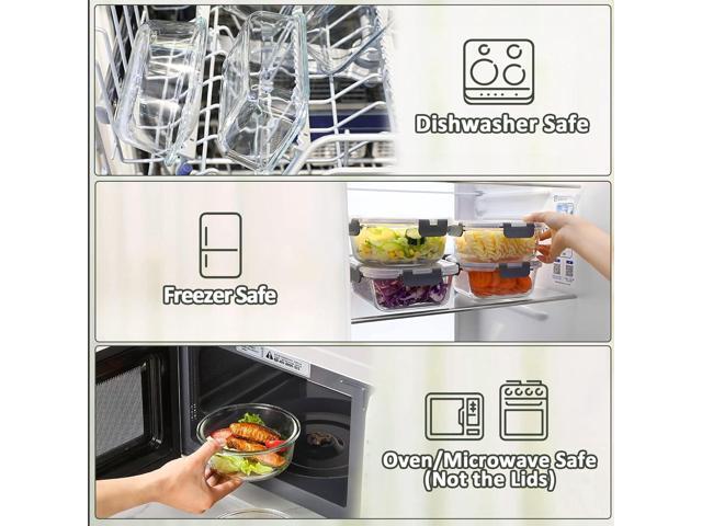 M MCIRCO 24-Piece Glass Food Storage Containers with Upgraded Snap Locking Lids,Glass Meal Prep Containers Set - Airtight Lunch Containers,...