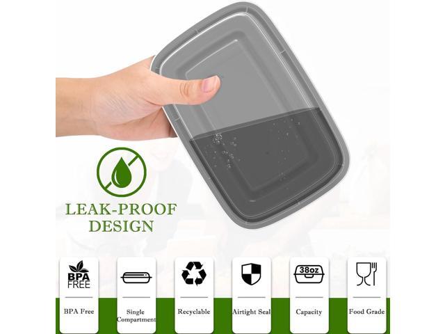 Meal Prep Containers Reusable 38oz - Food Prep Containers with Lids 50 Pack, Disposable To Go Food Containers, Leakproof, Stackable, Takeout,...