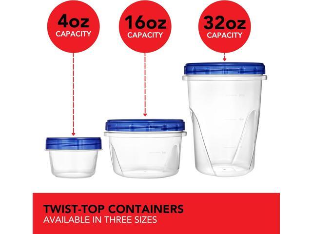 Stock Your Home 16oz Plastic Containers with Twist Top Lids (10 Pack), 2 Cup Freezer Containers with Lids for Leftover Food, Airtight Reusable Soup...