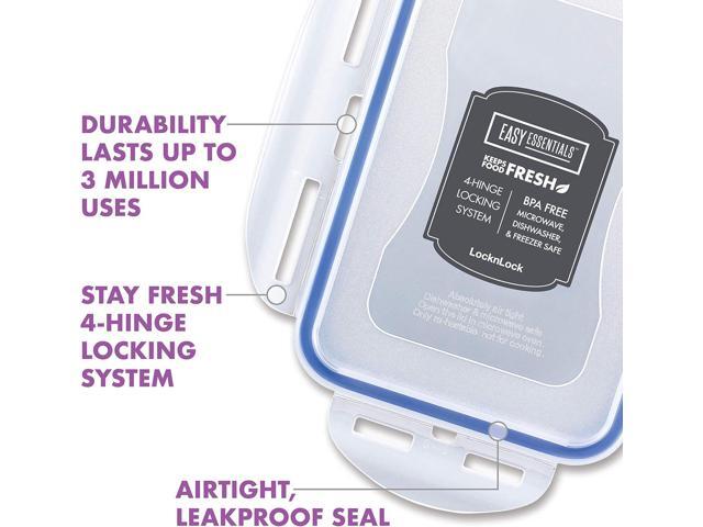 LocknLock Easy Essentials Food Storage lids/Airtight containers, BPA Free, 6-Piece, Clear