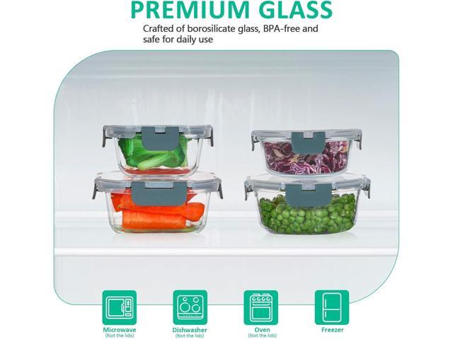 24 Pieces Glass Food Storage Containers Set,Glass Meal Prep Containers-Stackable Airtight Glass Storage Containers with lids,Freezer, Microwave,...
