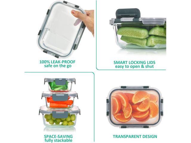 24 Pieces Glass Food Storage Containers Set,Glass Meal Prep Containers-Stackable Airtight Glass Storage Containers with lids,Freezer, Microwave,...