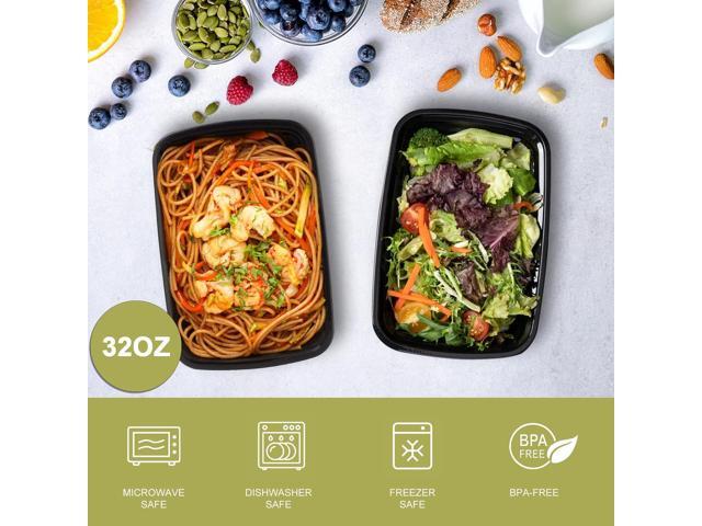 15 Pack- Meal Prep Containers 32oz, Plastic Food Prep Containers Reusable, Leakproof To Go Food Containers with Lids, BPA-Free,...