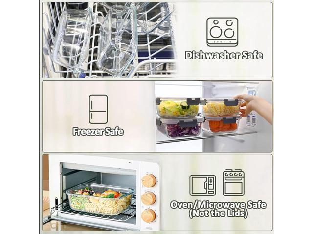M MCIRCO [80 oz & 36 oz Extra Large Glass Food Storage/Baking Containers Set with Lids, 2 Pack 80 oz(10 cup)&2 Pack 36 oz (4.5 cup) Airtight Glass...