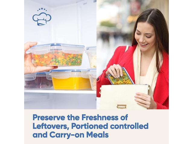Chef's Path 32 Piece Airtight Food Storage Containers with Royal Blue Easy Snap Lids, 16 Containers and Lids, Stackable Kitchen and Pantry...