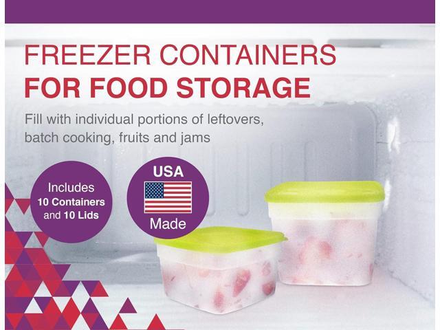 Arrow Reusable Plastic Storage Container Set, 10 Pack, 1 Pint/16 Ounce Each Food, Meal Prep, Leftovers Freeze, Store, Reheat - Clear Container...