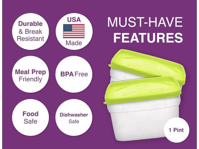 Arrow Reusable Plastic Storage Container Set, 10 Pack, 1 Pint/16 Ounce Each Food, Meal Prep, Leftovers Freeze, Store, Reheat - Clear Container...
