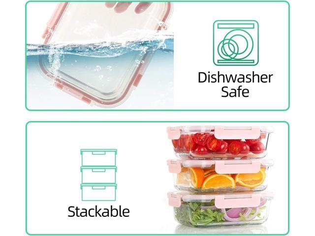 C CREST [10 Pack] Glass Meal Prep Containers, Food Storage Containers with Lids Airtight, Glass Lunch Boxes, Microwave, Oven, Freezer and...