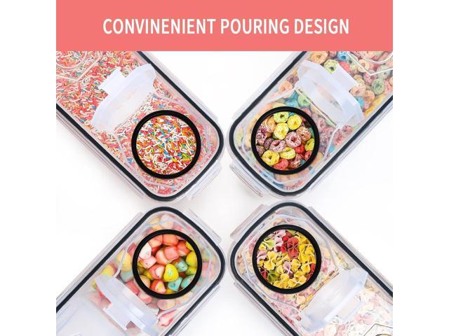 PRAKI Large Dry Food Storage Containers with Lids, 6PCS Airtight Cereal Containers Storage Set, Leak-proof Canister Set for Kitchen Pantry...