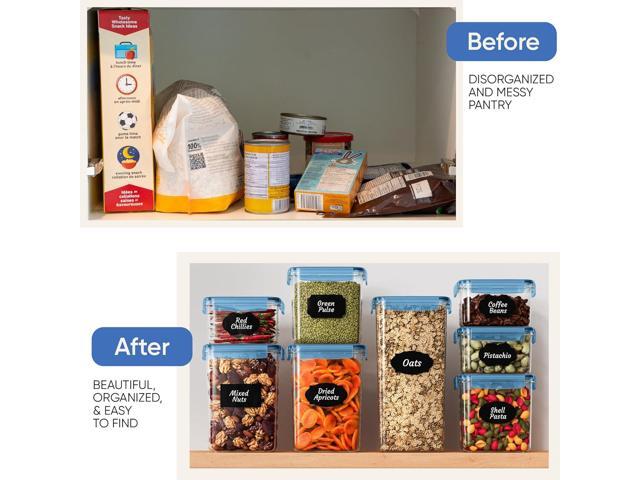 Chef's Path Airtight Food Containers with Lids (24 Pack - Blue) Kitchen Pantry Organization - BPA Free Food Storage Organizers for Cereal, Brown...