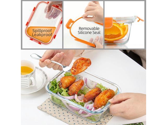 UMEIED 10 Pack Glass Food Storage Containers with Lids Leakproof, Airtight Glass Meal Prep Containers For Lunch, On The Go, Leftover, Dishwasher Safe