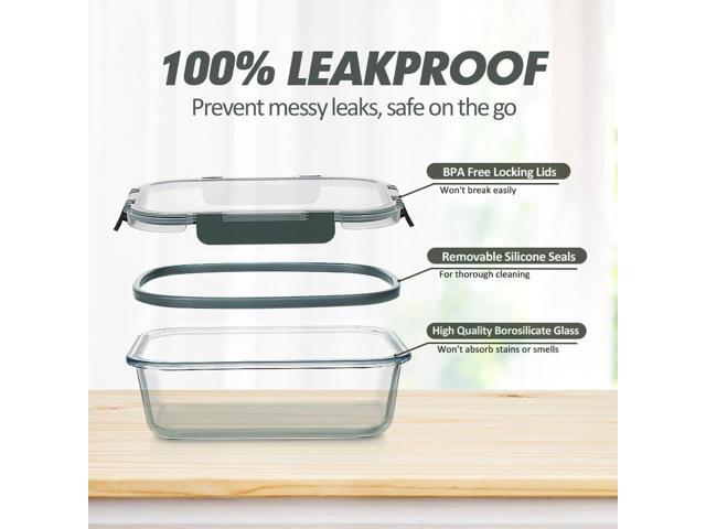 VERONES 24 Pieces Glass Food Storage Containers Set, Airtight Glass Lunch Containers, Glass Meal Prep Containers with Lids,Exclusive of BPA, for...