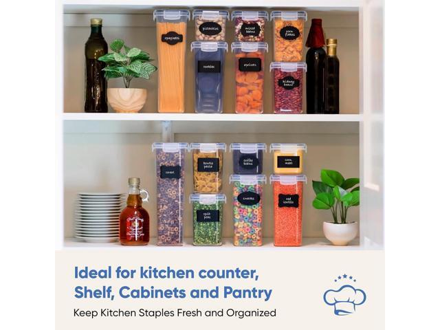 Airtight Food Storage Container Set - 24 Piece, Kitchen & Pantry Organization, BPA-Free, Plastic Canisters with Durable Lids Ideal for Cereal,...
