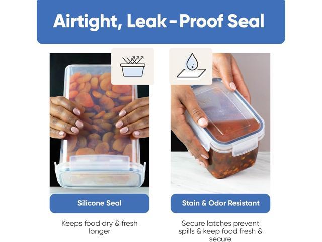 Airtight Food Storage Container Set - 24 Piece, Kitchen & Pantry Organization, BPA-Free, Plastic Canisters with Durable Lids Ideal for Cereal,...