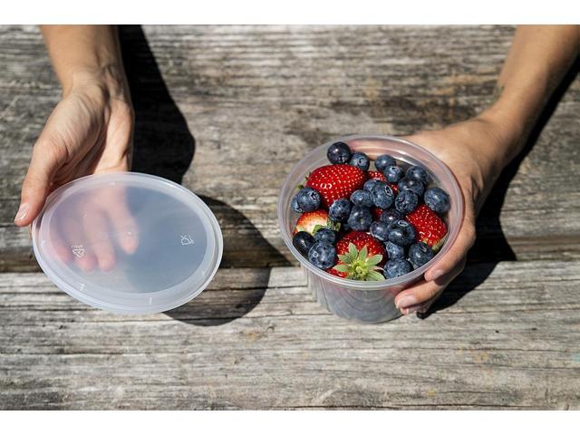 Deli Containers with Airtight Lids 50 Mix Sets (16oz- 25 Set, 32oz 25 Set) Perfect for Slime, Portion Control, Microwavable, Dishwasher, Freezer...