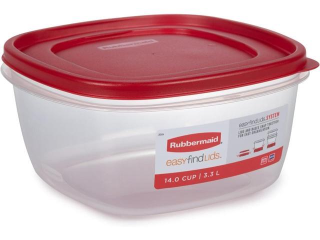 Rubbermaid Easy Find Lids Food Storage Container, 14 Cup, Red 2 Pack