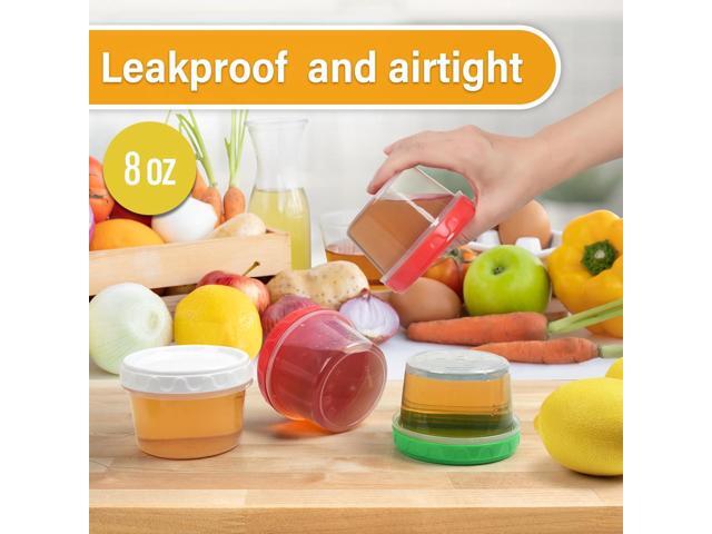 8 oz Small Freezer Containers with Lids Stackable Plastic Food Storage Container 1 Cup Meal Prep Bowls Airtight Dishwasher Safe,12-pack