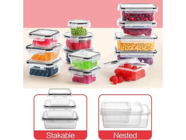 Skroam 36 Pack Food Storage Containers (18 Airtight Kitchen Storage & 18 Lids), Plastic BPA-Free Meal Prep Container for Pantry Organizers and...