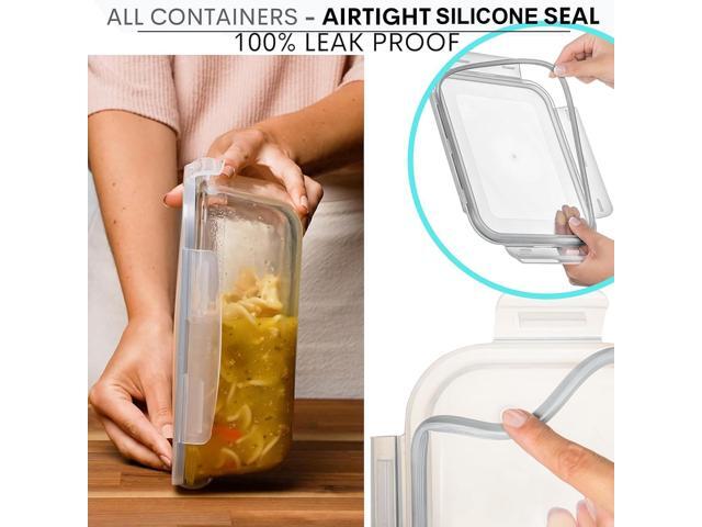 8 Cups/ 63 Oz 4 Piece (2 containers + 2 Lids) Large Glass Food Storage/ Baking Containers with Locking Lids . Ideal for Storing food, vegetables or...