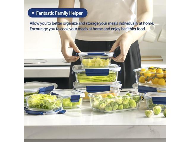 Glass Food Storage Containers with Lids Airtight, 10 Pack Meal Prep Containers, Bpa-free Lid Glass Lunch Box