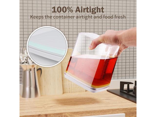 12 Pcs Pop Food Storage Containers Airtight Food Storage Containers Set with Lids Kitchen Pantry Organization and Storage, 3.4Qt, 2.8Qt, 2.1Qt, 1.2Qt