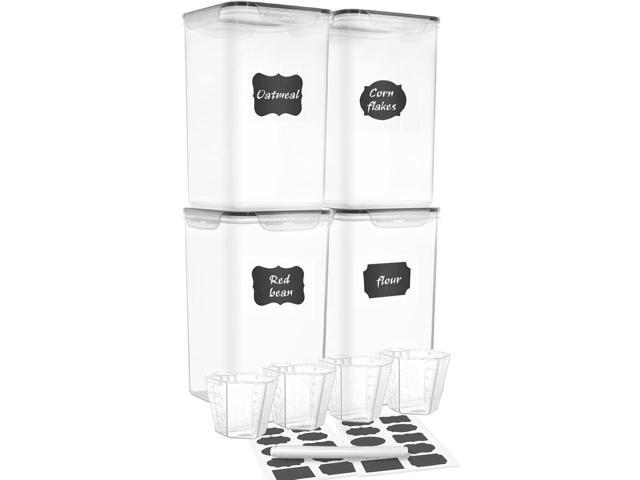 M MCIRCO Extra Large 7qt / 6.5L/220oz Tall Food Storage Containers, WIDE & DEEP, 4-Piece Plastic Airtight Kitchen Pantry Storage Containers for...