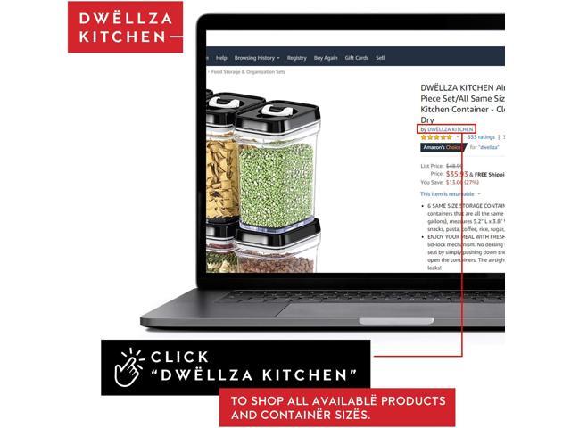 DWËLLZA KITCHEN Airtight Food Storage Containers with Lids 6 Piece Set Air Tight Kitchen Storage Containers for Pantry Organization and Storage -...