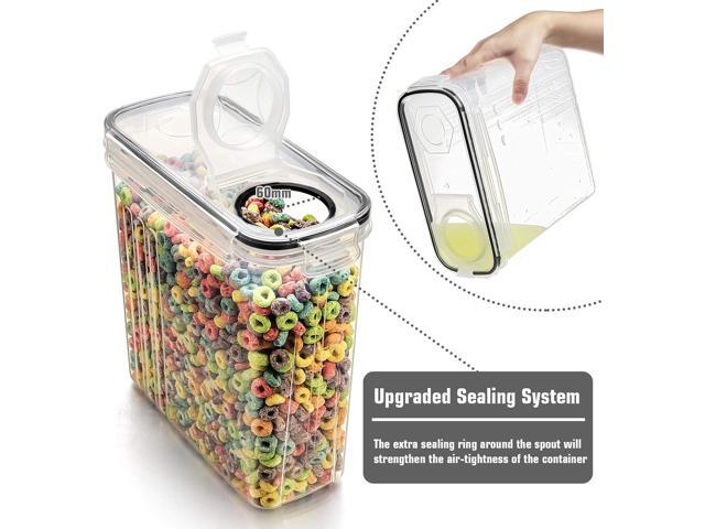 Wildone Cereal Storage Containers Set, Large BPA Free Plastic Airtight Food Storage Containers 4L for Flour, Sugar, 6 Piece Set Cereal Dispensers...