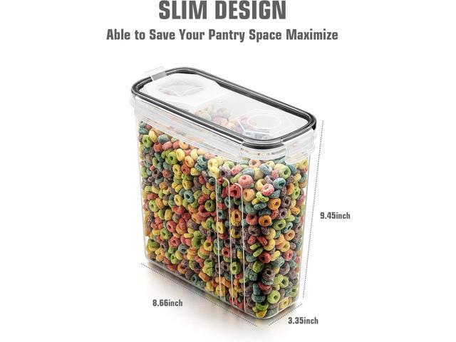 Wildone Cereal Storage Containers Set, Large BPA Free Plastic Airtight Food Storage Containers 4L for Flour, Sugar, 6 Piece Set Cereal Dispensers...