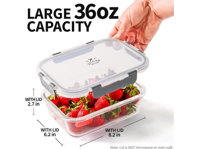 Zulay Kitchen 5 Pack Glass Meal Prep Containers with Lids - Airtight, Premium Borosilicate Glass Food Storage Containers - Microwave, Freezer &...