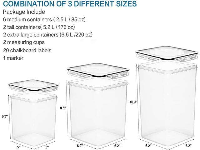 VERONES Large Tall Airtight Food Storage Containers, 10 PACK Plastic Airtight Kitchen & Pantry Organization, Ideal for Flour & Sugar Plastic...