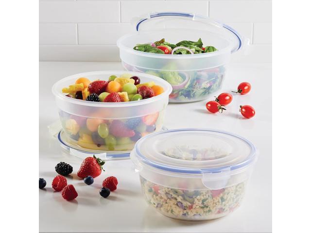 LocknLock Easy Essentials Food Storage lids/Airtight containers/Stackable, BPA Free, 6 Piece, Clear
