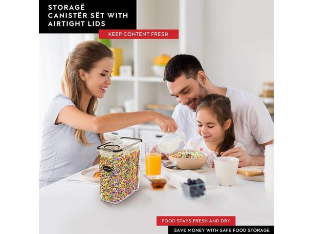 DWËLLZA KITCHEN Cereal Containers Storage 4 Pack 135 fl. oz Cereal Dispenser Airtight Food Storage Containers BPA-Free Pantry Organization and...