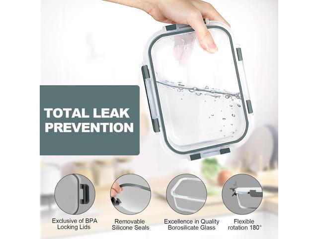 VERONES 10 Pack Glass Meal Prep Containers, Airtight Glass Lunch Containers, Stackable Glass Food Storage Containers Set with Lids,Exclusive of...