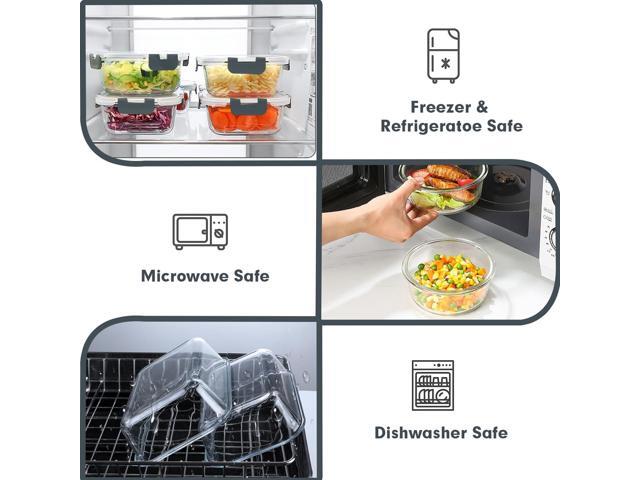 VERONES 30 Pieces Glass Meal Prep Containers Set, Stackable Glass Food Storage Containers with Lids-Airtight Glass Lunch Containersfor Microwave,...