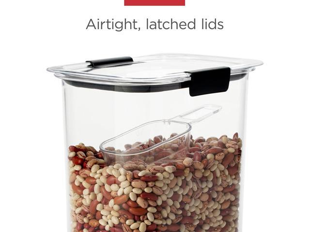 Rubbermaid Brilliance 14-Piece Food Storage Container Set with Scoops Airtight BPA-Free for Kitchen and Pantry Organization