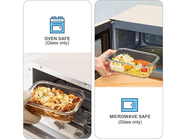 10 Pack Glass Food Storage Containers, Meal Prep Containers with Lids, Airtight Glass Lunch Boxes, Freezer, Oven, and Microwave Safe