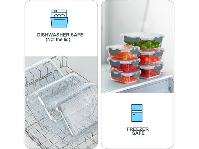 10 Pack Glass Food Storage Containers, Meal Prep Containers with Lids, Airtight Glass Lunch Boxes, Freezer, Oven, and Microwave Safe