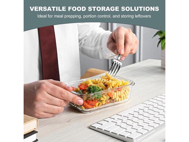 10 Pack Glass Food Storage Containers, Meal Prep Containers with Lids, Airtight Glass Lunch Boxes, Freezer, Oven, and Microwave Safe