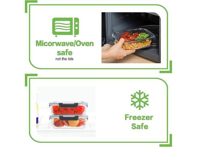 HOMBERKING 10 Pack Glass Meal Prep Containers with Locking Lids, Glass Food Storage Containers Set, Airtight Glass Lunch Bento Boxes, BPA-Free &...