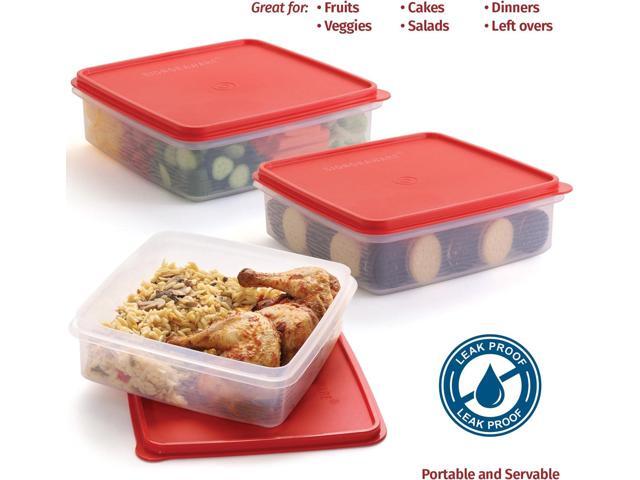 Plastic Storage Containers with Lids 2-Pack 3L Cupcake Carrier Leakproof Cookie Storage Containers Airtight BPA-Free Plastic Containers with...